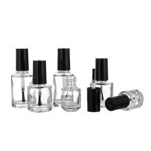 Factory sale wholesale Custom clear empty nail polish glass bottle with brush cap 5ml 10ml 15ml